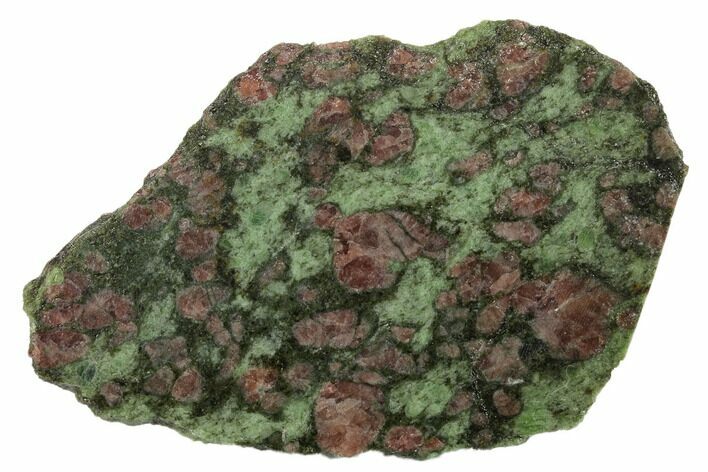 Polished Pyrope, Forsterite, Diopside & Omphacite Slice - Norway #131433